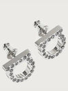 Gancini Crystal Small Earrings Silver - SALVATORE FERRAGAMO - BALAAN 3