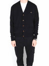 ORB Logo V-Neck Cardigan Black - VIVIENNE WESTWOOD - BALAAN 2