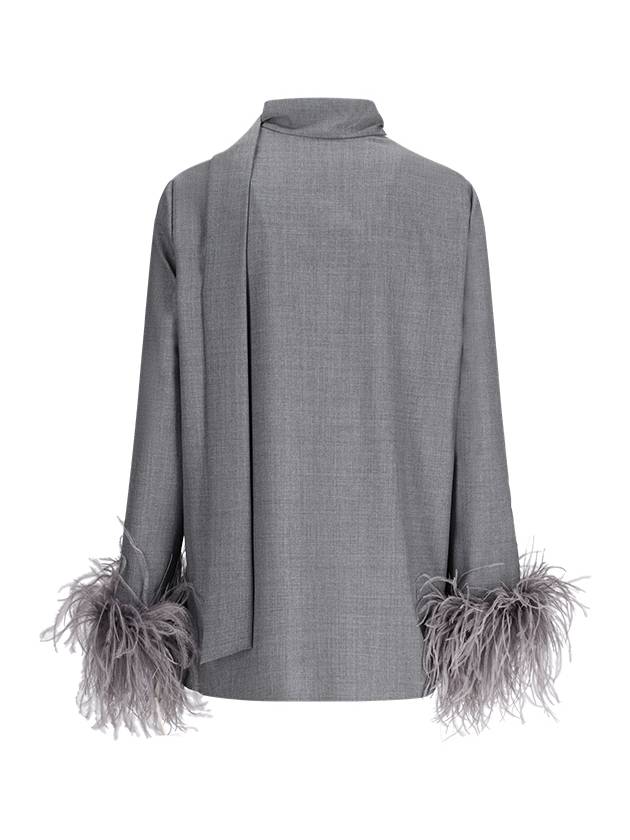 WOOL SHIRT WITH FEATHERS - VALENTINO - BALAAN 2