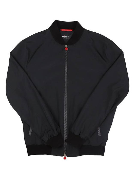 Men's Technical Fabric Bomber Jacket Black - KITON - BALAAN.