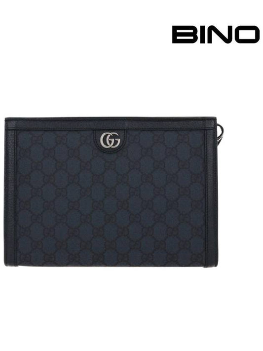 Ophidia GG Supreme Canvas Pouch Clutch Bag Navy - GUCCI - BALAAN 2