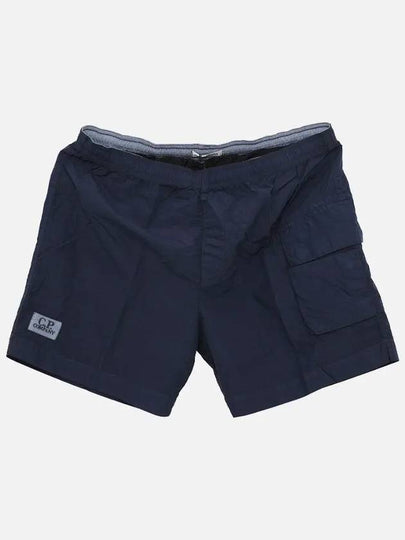 Flat Nylon Logo Patch Utility Swim Shorts Navy - CP COMPANY - BALAAN 2