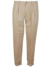 Linen tapered pants beige - INCOTEX - BALAAN 4