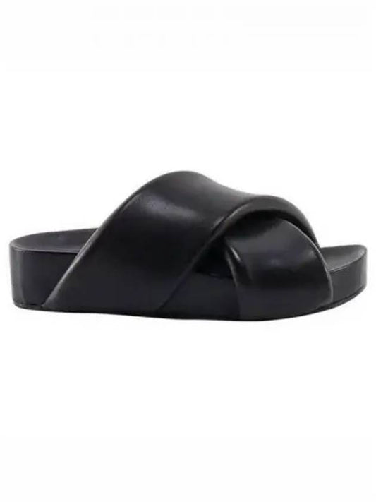 Women's Padded Cross Strap Slippers Black - JIL SANDER - BALAAN 2