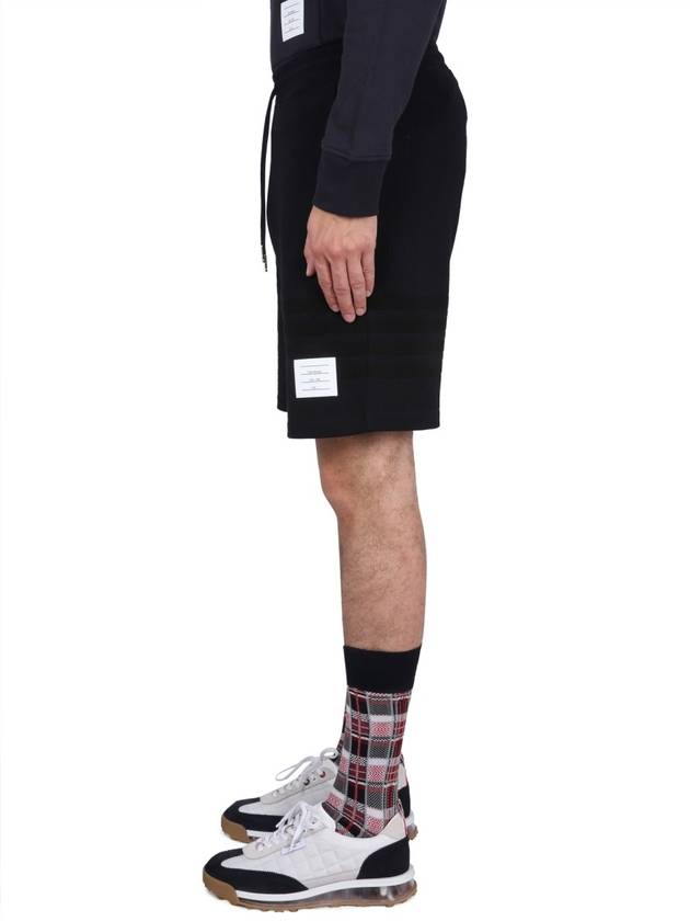 Seersucker Loopback 4-Bar Sweat Shorts Navy - THOM BROWNE - BALAAN 4