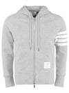 Engineered 4 Bar Diagonal Zip Up Hoodie Light Grey - THOM BROWNE - BALAAN 2