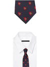 Men's Bee Logo Silk Tie Navy - GUCCI - BALAAN.