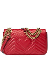 Small Leather Shoulder Bag Red - GUCCI - BALAAN 3