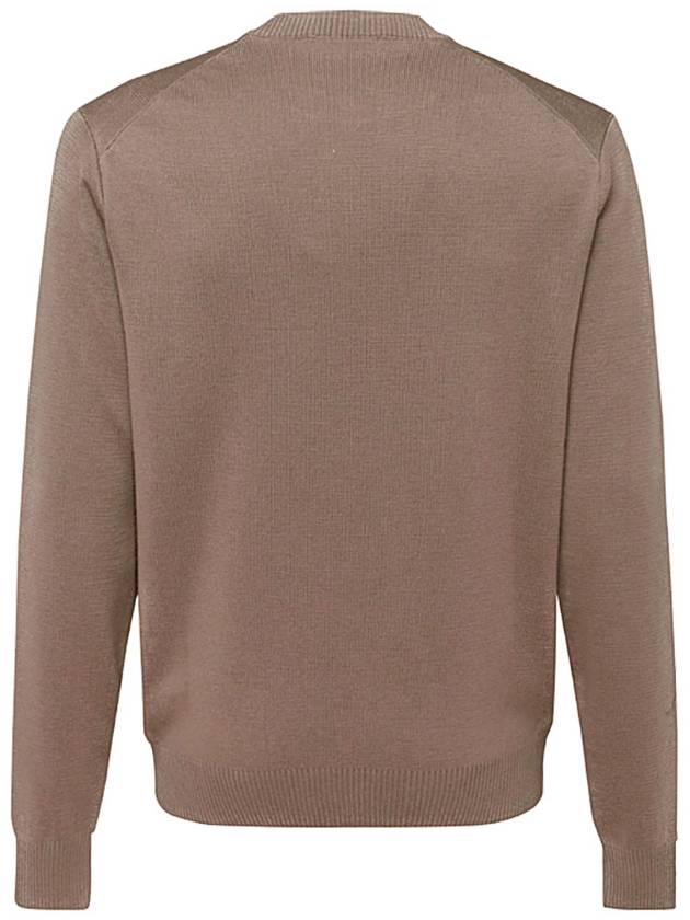 Men's Mini Heart Logo Merino Wool Knit Top Brown - AMI - BALAAN 3