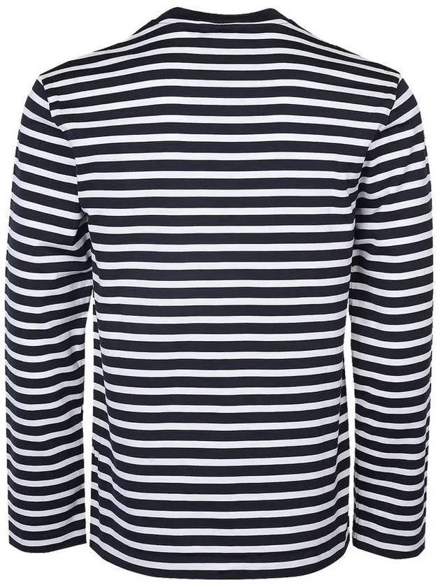 Fox Logo Stripe Long Sleeve T-Shirt Navy - MAISON KITSUNE - BALAAN 4