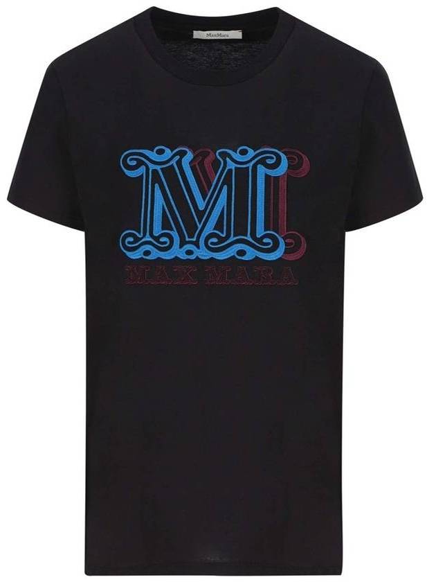 Agro Logo Short Sleeve T-Shirt Black - MAX MARA - BALAAN.