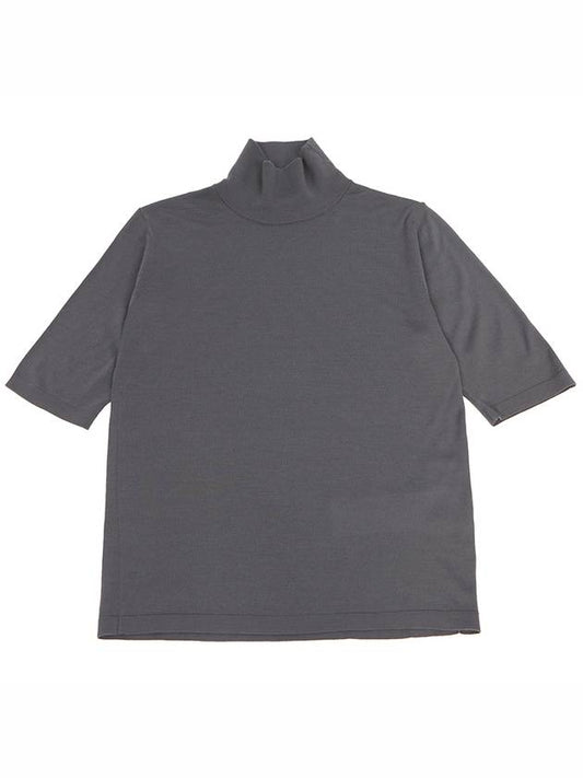 Gigi Short Sleeve Knit Turtleneck Grey - MAX MARA - BALAAN 2