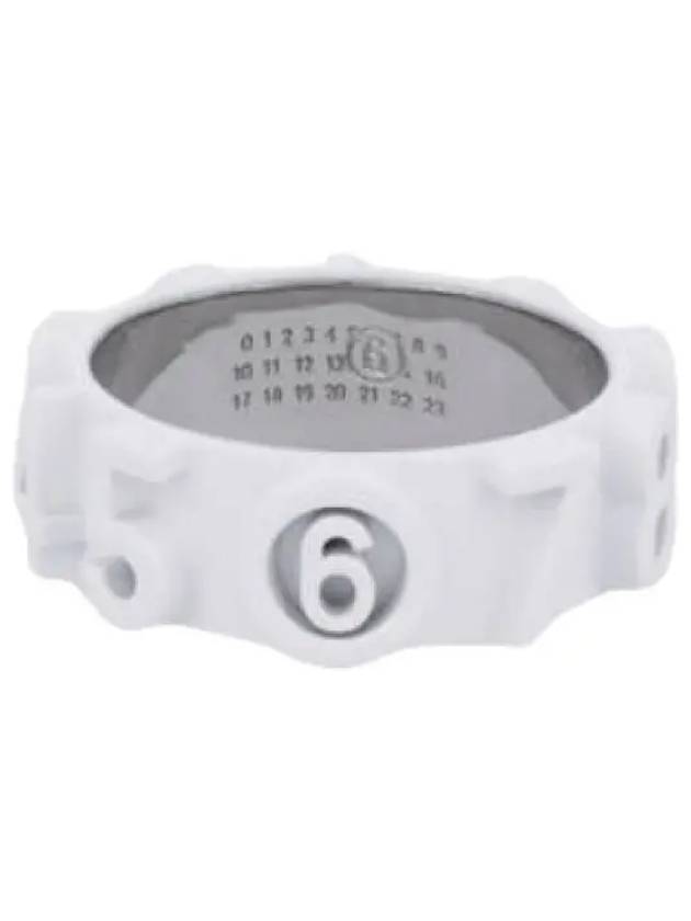 MM6 New Number Logo Ring White Palladio - MAISON MARGIELA - BALAAN 1