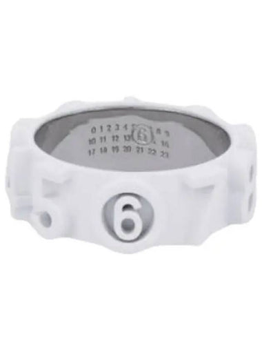 MM6 New Number Logo Ring White Palladio - MAISON MARGIELA - BALAAN 1