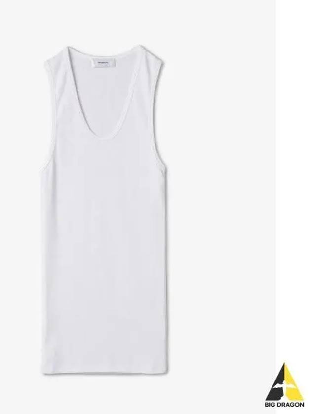 Rib Tank Top White W1016R04WHT - WARDROBE.NYC - BALAAN 1