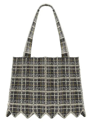 Tweed shopper bag stone gray - PLEATSMAMA - BALAAN 1