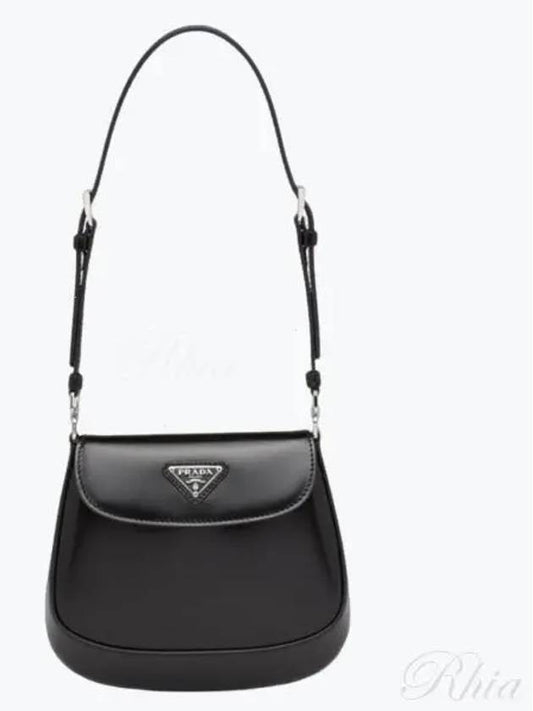 Cleo Brushed Leather Mini Shoulder Bag Black - PRADA - BALAAN 2