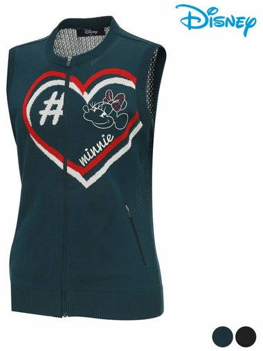 Women s Artwork Round Zip Up Knit Vest DM1LKV001 - DISNEY GOLF - BALAAN 1