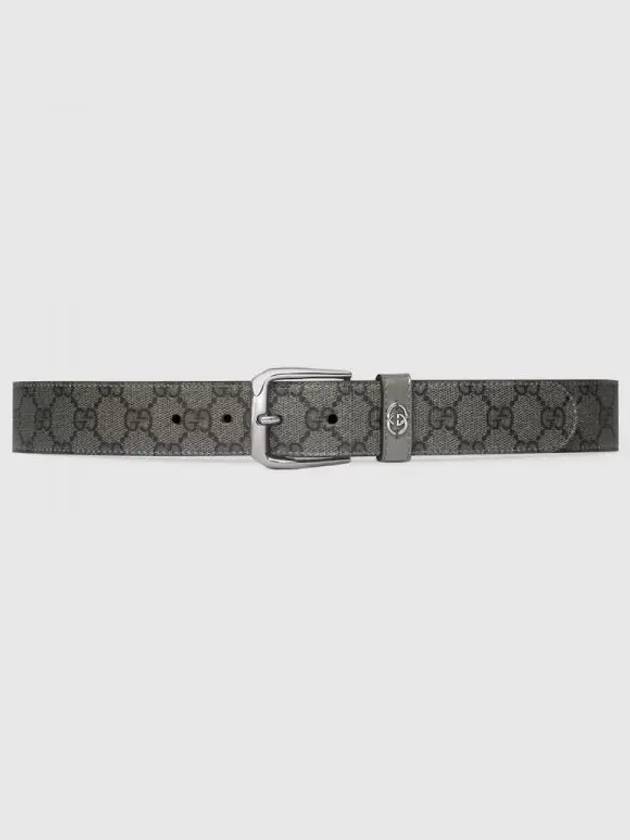 Interlocking G Detail Supreme Belt Grey - GUCCI - BALAAN 2