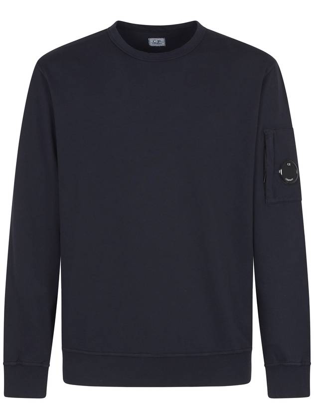 Light Fleece Crew Neck Sweatshirt Navy - CP COMPANY - BALAAN 1