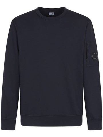 Light Fleece Crew Neck Sweatshirt Navy - CP COMPANY - BALAAN 1