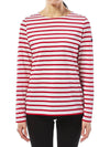 Minquiers Striped Long Sleeve T-Shirt Red - SAINT JAMES - BALAAN 2