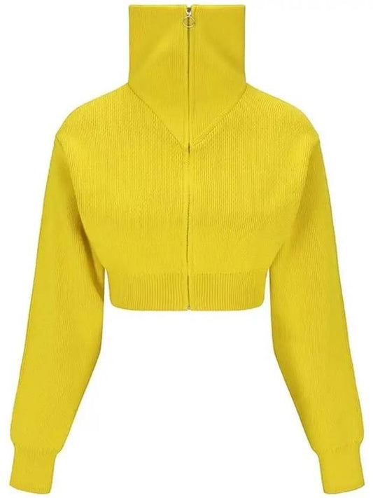 Women's High Neck Crop Cardigan Yellow - ISABEL MARANT - BALAAN 2