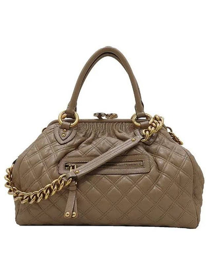 Quilted beige leather gold chain decoration stambag tote bag shoulder strap 2WAY - MARC JACOBS - BALAAN 2