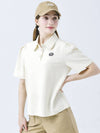 Doyou Know MC Women s Functional Material Wide Shirt Collar Pleated Sleeve Beige Short T DO3242TS82 1 - DOYOUKNOWMC GOLF WEAR - BALAAN 2