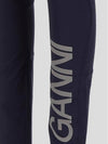 Logo Print Panel LeGGings Navy - GANNI - BALAAN 4