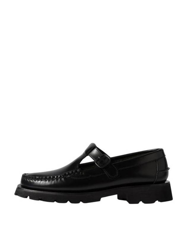 Albu T-Bar Leather Loafer Black - HEREU - BALAAN 2