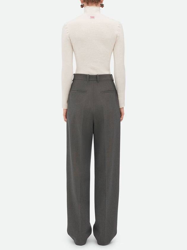 Pleated Straight Pants Grey Melange - BOTTEGA VENETA - BALAAN 7