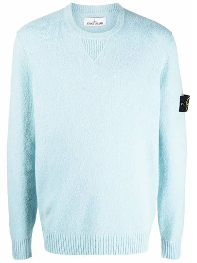 Soft Cotton Crewneck Knit Top Aqua - STONE ISLAND - BALAAN 2