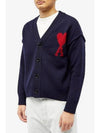 De Coeur Logo Wool Cardigan Night Blue - AMI - BALAAN 4