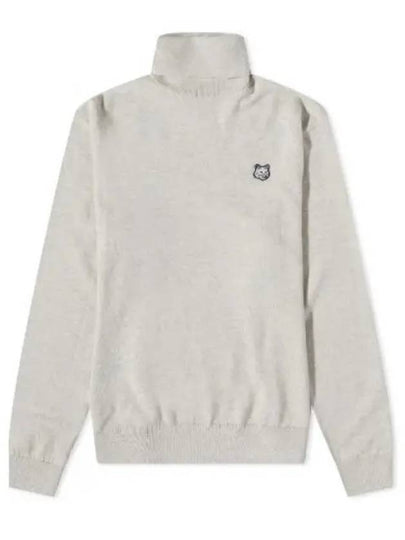 Fox Head Patch Turtleneck Knit Top Light Grey Melange - MAISON KITSUNE - BALAAN 2