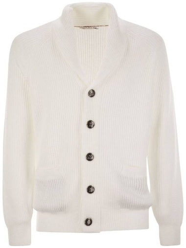 Buttoned cotton rib cardigan - BRUNELLO CUCINELLI - BALAAN 1