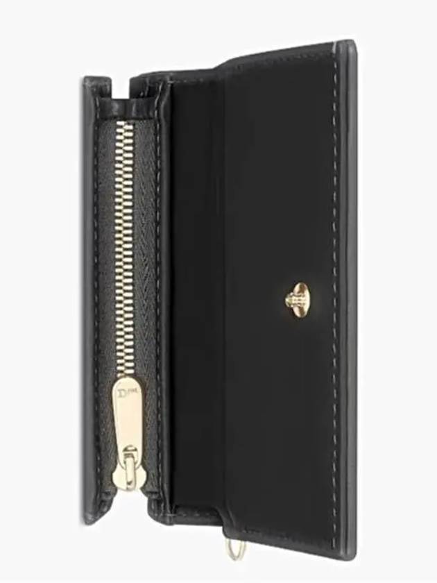 Lady Cannage Small Lambskin Half Wallet Black - DIOR - BALAAN 5