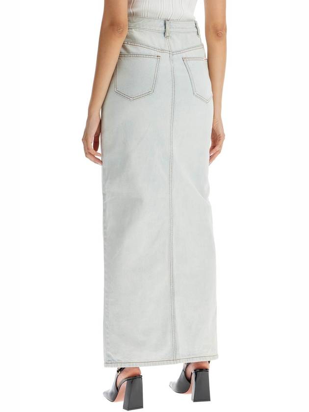 Women's Bleach Washing Denim Maxi H-Line Skirt White - SELF PORTRAIT - BALAAN 4