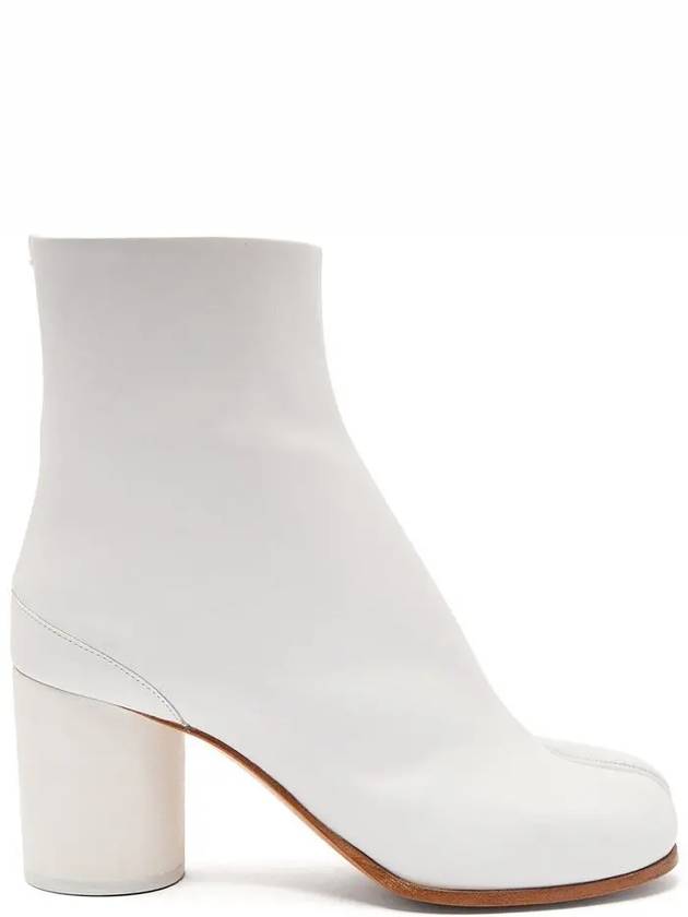 Maison Margiela Tabi Split Toe Stitched Logo Leather Ankle Boots - MAISON MARGIELA - BALAAN 1