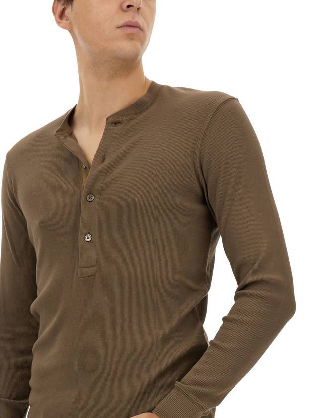 RIBBED "HENLEY" T-SHIRT - TOM FORD - BALAAN 4