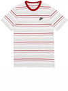 NSW Club Stripe Short Sleeve T Shirt White - NIKE - BALAAN 3