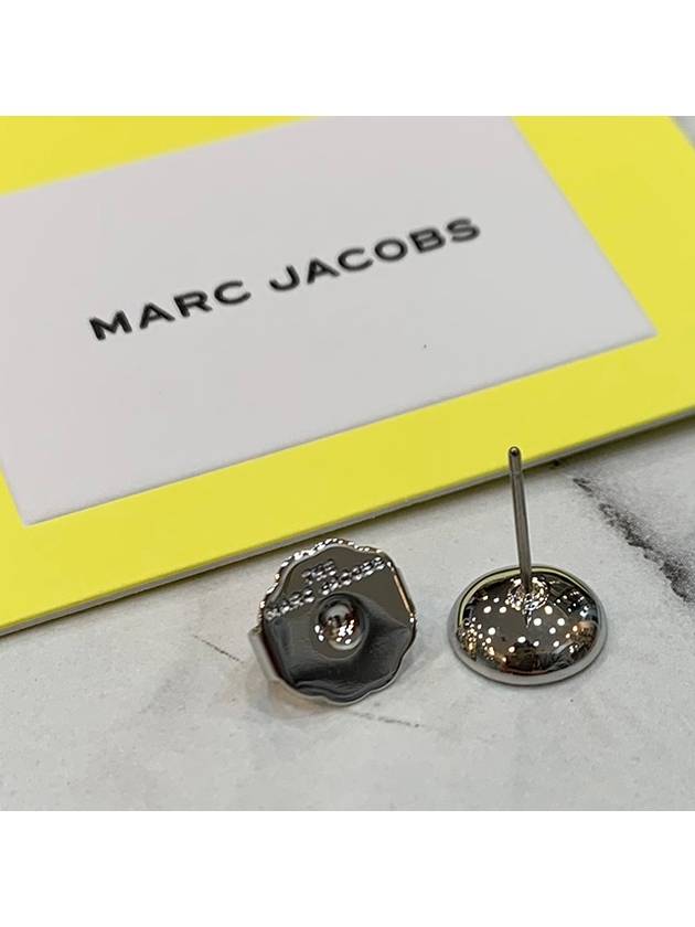 Medallion Stud Earrings Black - MARC JACOBS - BALAAN.
