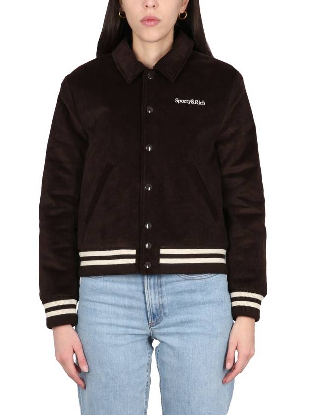 Wellness Corduroy Bomber Jacket Chocolate Cream - SPORTY & RICH - BALAAN 2