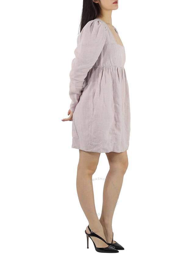 Ganni Light Lilac Babydoll Hemp Canvas Mini Dress, Brand Size 36 (US Size 2) - GANNI - BALAAN 2