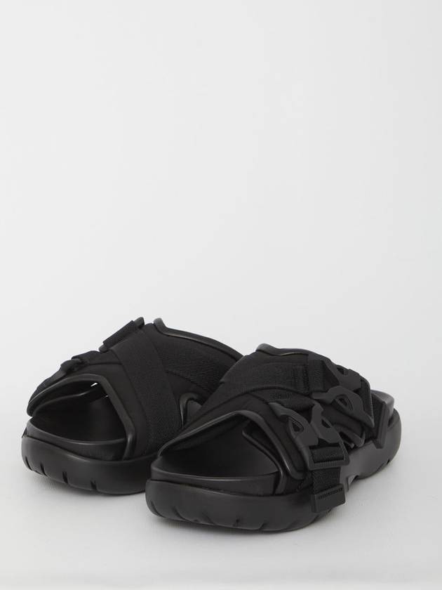 Snap Buckle Fastening Platform Slippers Black - BOTTEGA VENETA - BALAAN 3