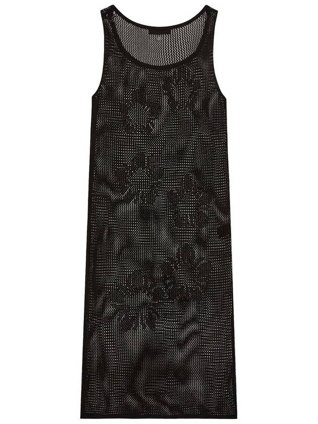 Runway Mugung Crochet Knit Layered Long Dress Black - ULKIN - BALAAN 3