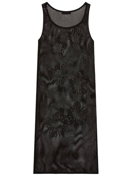 Runway Mugung Crochet Knit Layered Dress Black - ULKIN - BALAAN 2