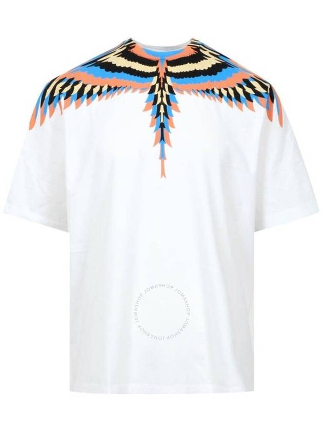 Optical Wings Printed Short Sleeve T-shirt White - MARCELO BURLON - BALAAN 2