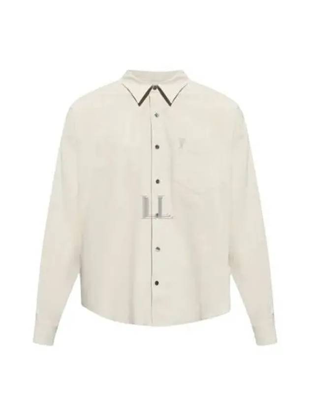 De Coeur Boxy Fit Long Sleeve Shirt Beige - AMI - BALAAN 2