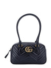 GG Marmont Leather Small Top Handle Shoulder Bag Black - GUCCI - BALAAN 1